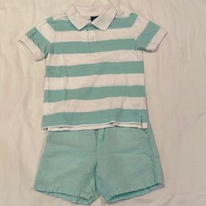 Janie and Jack linen shorts and polo shirt set in size 4T